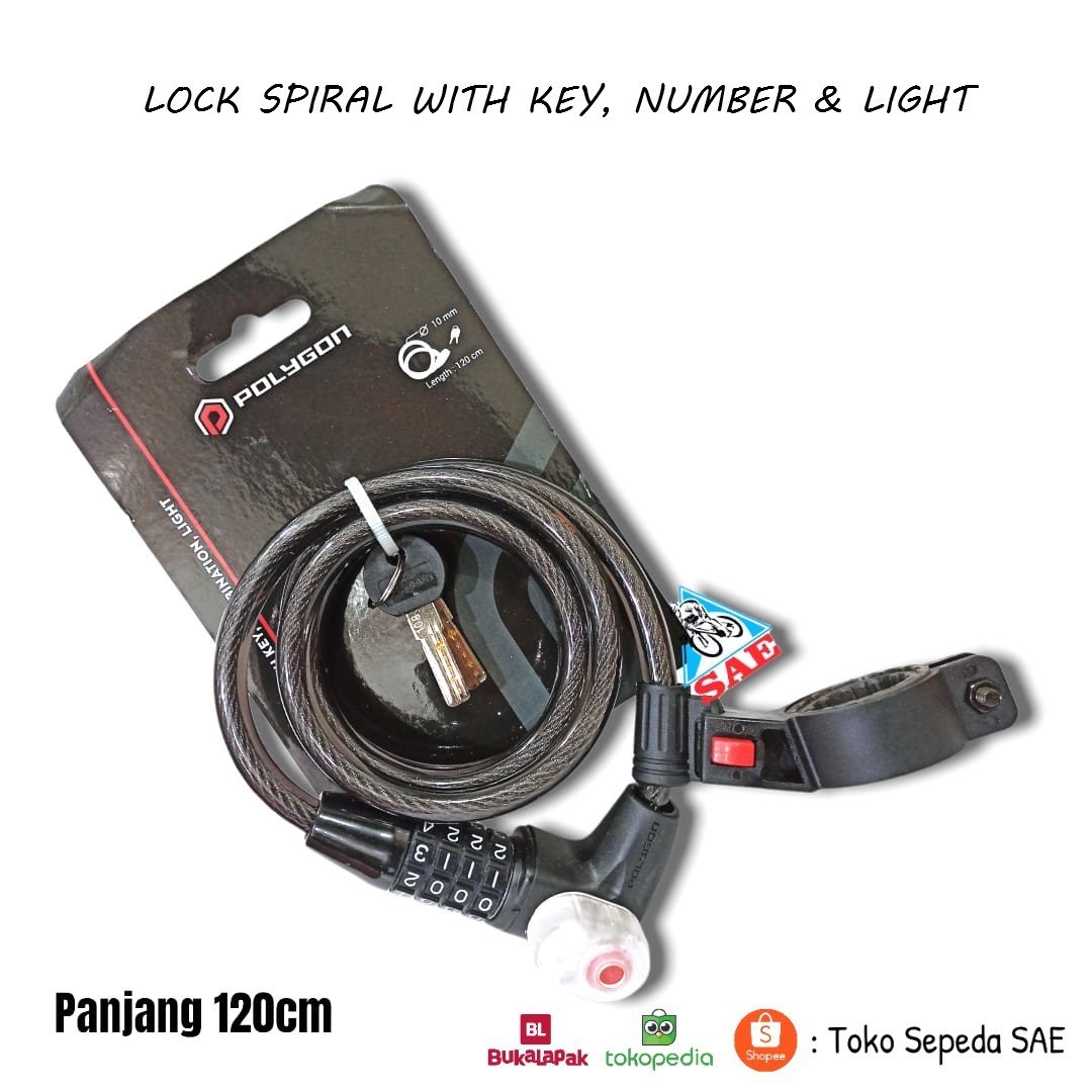 lock spiral with key number & light