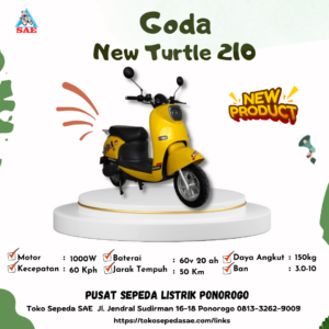 electric motorcycle goda new turtle 210 yellow