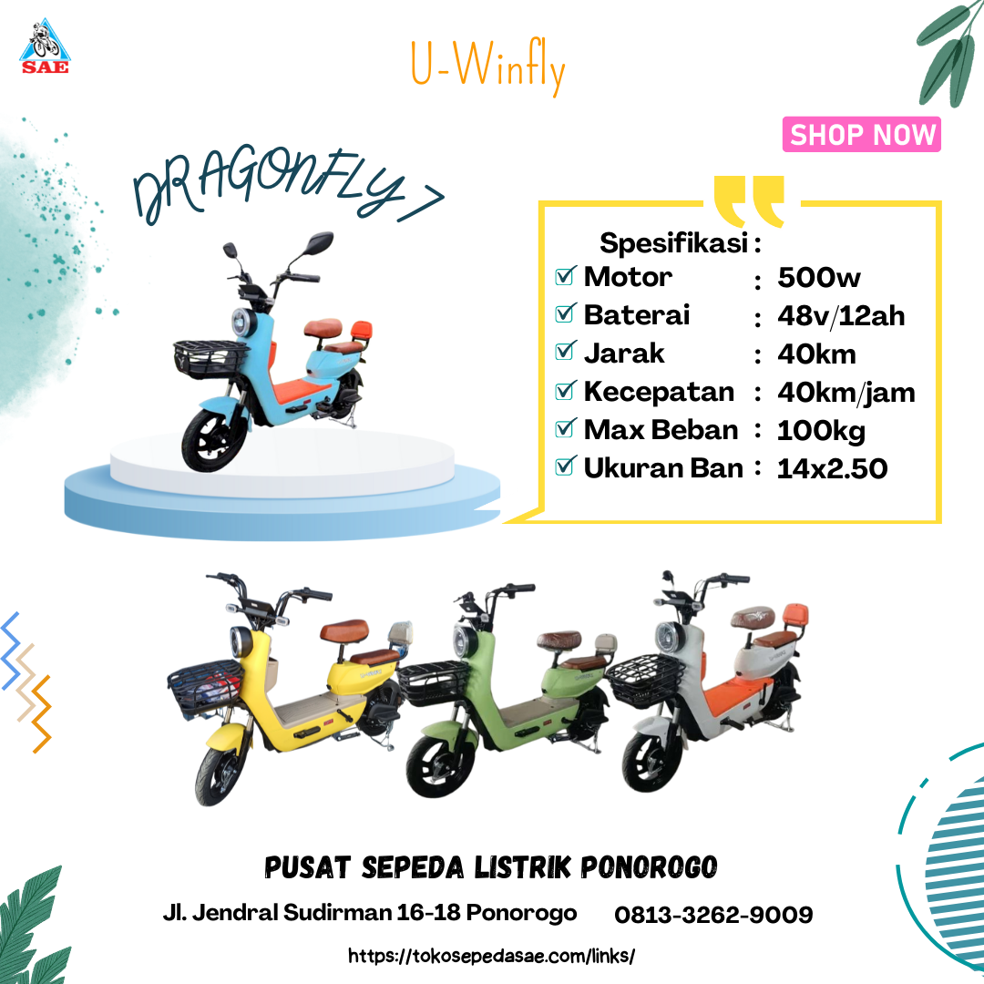 sepeda listrik uwinfly dragonfly 7